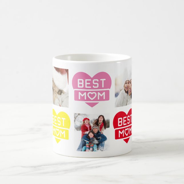 Benutzerdefinierte Multi Foto Color BEST MAMA Kaffeetasse (Mittel)