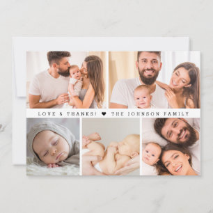 Benutzerdefinierte MULTI-Foto-Liebe- und Dankes-Ba Dankeskarte
