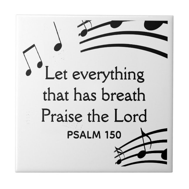 Benutzerdefinierte MUSIKNOTEN Christliche weiße Ke Fliese (Vorderseite)