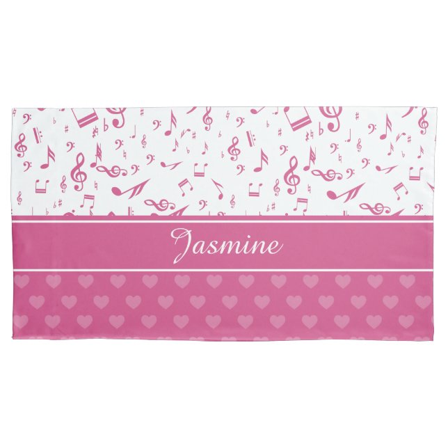 Benutzerdefinierte Musiknoten und Muster für Herz  Kissenbezug (Vorderseite)