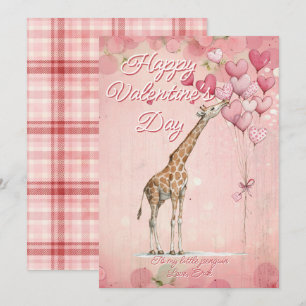 Benutzerdefinierte Nachricht Giraffe Tier Valentin Feiertagskarte