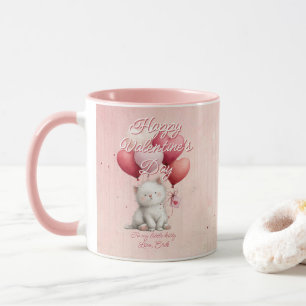 Benutzerdefinierte Nachricht Katze Tier Valentinst Tasse