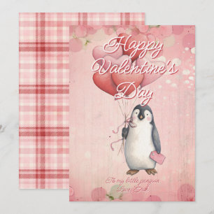 Benutzerdefinierte Nachricht Pinguin Tier Valentin Feiertagskarte