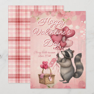 Benutzerdefinierte Nachricht Waschbär Tier Valenti Feiertagskarte