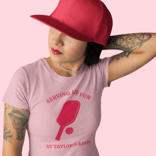 Benutzerdefinierte Nachricht Weiße Pickleball-Schl T-Shirt