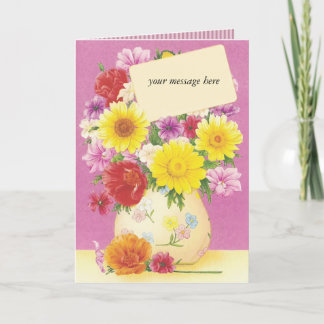 Benutzerdefinierte Nachrichtenflorale Vintage Okca Karte