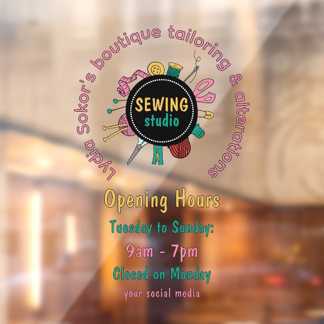 Benutzerdefinierte Näherin Werkzeuge QR-Code Fenst Fensteraufkleber (Blatt 2)