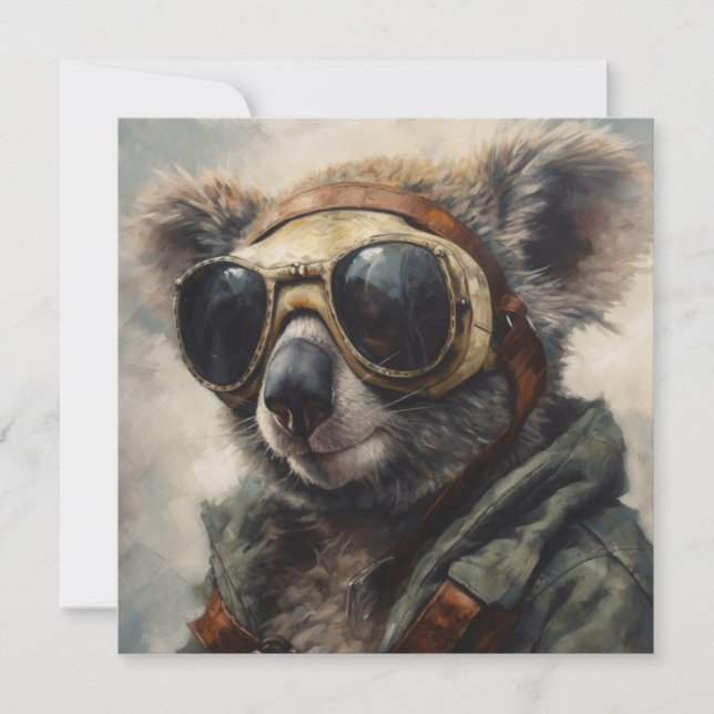 Benutzerdefinierte Name Aussie Pilot Koala Aviator (Vorderseite)