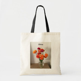 Benutzerdefinierte  Name Farbige Ranunculus-Blumen Tragetasche