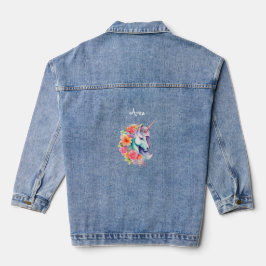 Benutzerdefinierte Name Florales Einhorn Kinder De Jeansjacke