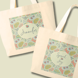 Benutzerdefinierte Name Paisley-Tasche | Spread Jo Jumbo Stoffbeutel