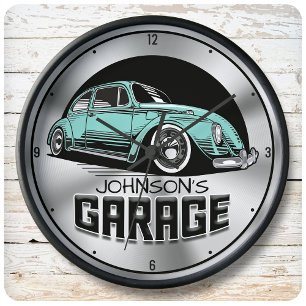Benutzerdefinierte NAME Vintage luftgekühlte VDub- Große Wanduhr