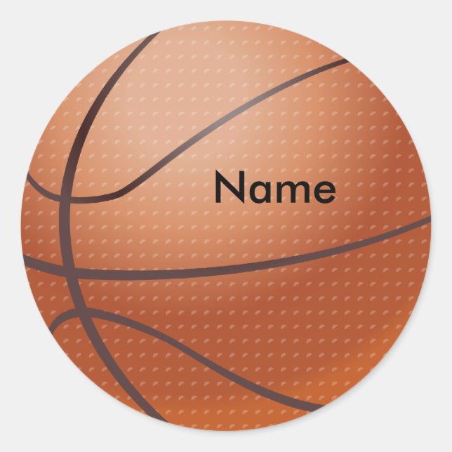 Benutzerdefinierte Namen Basketball-Aufkleber Runder Aufkleber (Vorderseite)