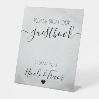 Benutzerdefinierte Namen Graue Kalligrafie-Signatu Sockelschild