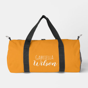 Benutzerdefinierte Namen modernes orange minimalis Duffle Bag
