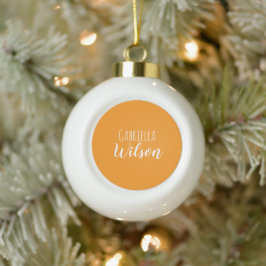 Benutzerdefinierte Namen modernes orange minimalis Keramik Kugel-Ornament