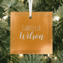 Benutzerdefinierte Namen modernes orange minimalis Ornament Aus Glas