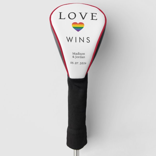 Benutzerdefinierte Namen / Text Regenbogen LIEBE Golf Headcover (Vorderseite)