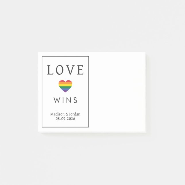 Benutzerdefinierte Namen / Text Regenbogen LIEBE Post-it Klebezettel (Vorderseite)