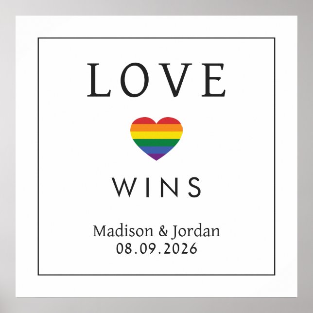 Benutzerdefinierte Namen / Text Regenbogen LIEBE Poster (Vorne)
