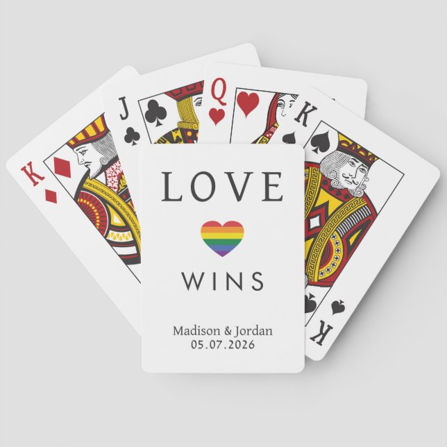 Benutzerdefinierte Namen / Text Regenbogen LIEBE Spielkarten (Rückseite)