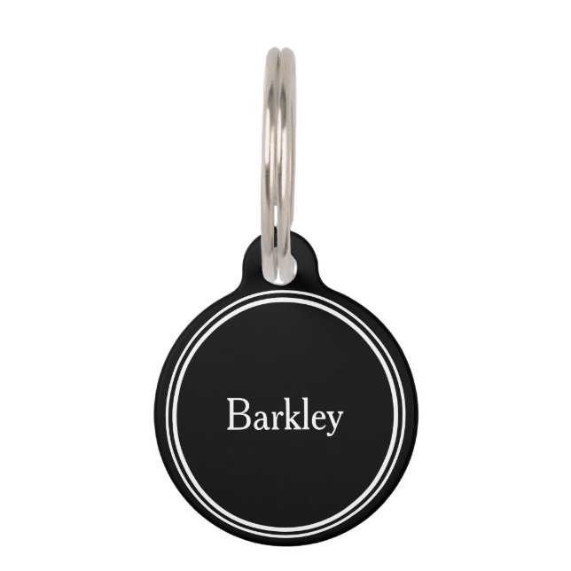 Benutzerdefinierte Namen von Begleitern - Schwarz  Haustiermarke (Vorderseite)