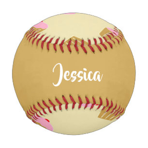 Benutzerdefinierte Namens-Cupcakes-Muster Baseball