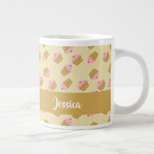 Benutzerdefinierte Namens-Cupcakes-Muster Jumbo-Tasse