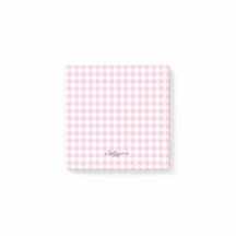 Benutzerdefinierte Namens-Post-it-Notizen Gingham-
