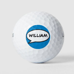 Benutzerdefinierte Namens-Sprechblase Lustig Comic Golfball