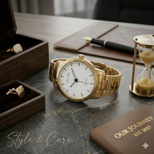 Benutzerdefinierte Namens- und Datum-Uhr als Hochz Armbanduhr