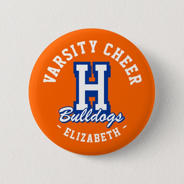 Benutzerdefinierte Namens-Varsity-Cheer-Pin, Schul Button (Vorderseite)