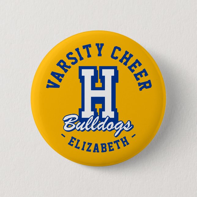 Benutzerdefinierte Namens-Varsity-Cheer-Pin, Schul Button (Vorderseite)
