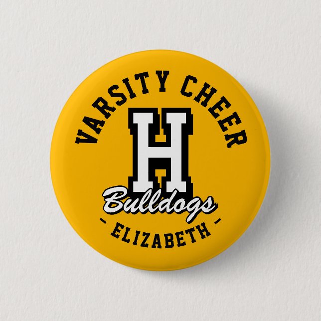 Benutzerdefinierte Namens-Varsity-Cheer-Pin, Schul Button (Vorderseite)