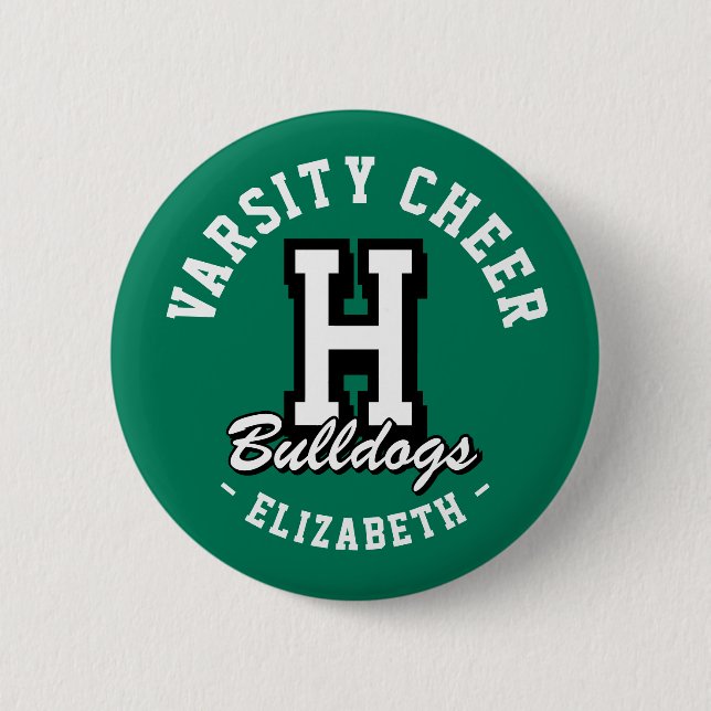 Benutzerdefinierte Namens-Varsity-Cheer-Pin, Schul Button (Vorderseite)