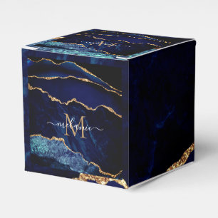 Benutzerdefinierte Namensbuchstaben Blau Gold Glit Geschenkschachtel