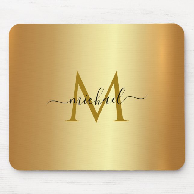 Benutzerdefinierte Namensmonogramm-Initialvorlage  Mousepad (Vorne)