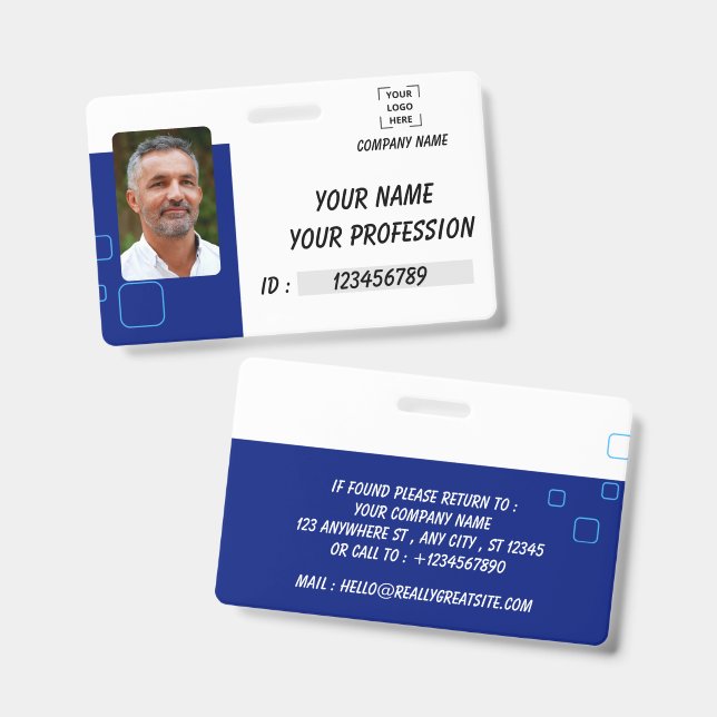 Benutzerdefinierte Namensschilder Mitarbeiter-ID-K Ausweis (Vorder- & Rückseite)