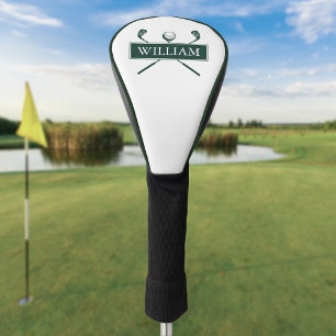 Benutzerdefinierte Namensschläger und Ball Smaragd Golf Headcover