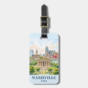 Benutzerdefinierte Nashville Tennessee USA Farbige Gepäckanhänger