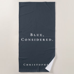 Benutzerdefinierte Nautical Navy Blau Weiß Minimal Strandtuch