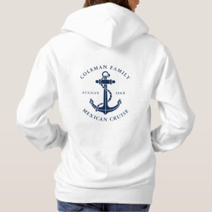 Benutzerdefinierte nautische Anker-Familienboot-Kr Hoodie