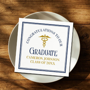 Benutzerdefinierte Navy Blau Gold Medizinische Fak Serviette