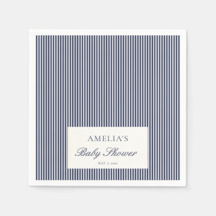 Benutzerdefinierte Navy-Blau-Ticking-Streifen-Prep Serviette