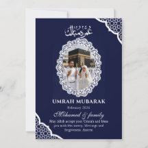 Benutzerdefinierte Navy-Blue-Umrah-Mubarak-Fotokar