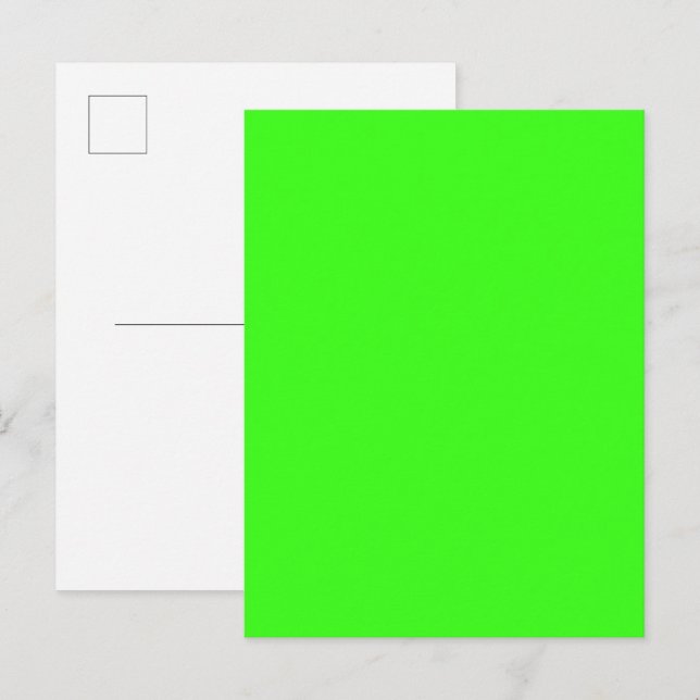 Benutzerdefinierte Neon Green Postcard Ankündigungspostkarte (Vorne/Hinten)
