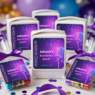 Benutzerdefinierte Neon-Karaoke-Nacht Junggesellen Quadratischer Aufkleber