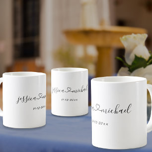 Benutzerdefinierte Newlyweds-Namen, die durch das Tasse