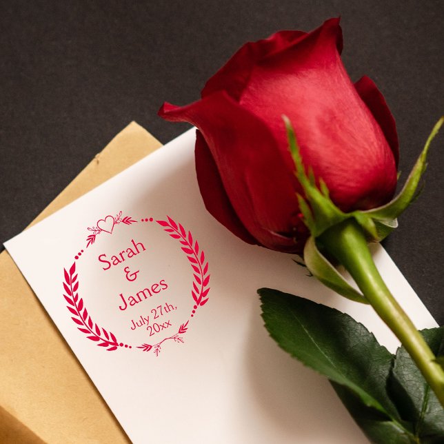 Benutzerdefinierte Newlyweds-Namen und Hochzeitdat Permastempel (Von Creator hochgeladen)