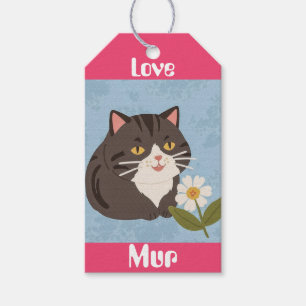 Benutzerdefinierte niedliche graue Katze mit Mur u Geschenkanhänger